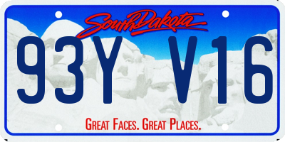 SD license plate 93YV16