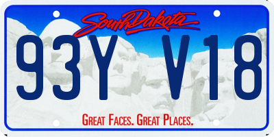 SD license plate 93YV18
