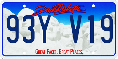 SD license plate 93YV19