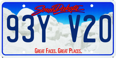 SD license plate 93YV20