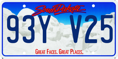 SD license plate 93YV25