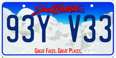 SD license plate 93YV33