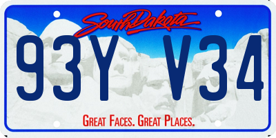 SD license plate 93YV34