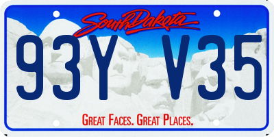 SD license plate 93YV35