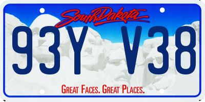 SD license plate 93YV38
