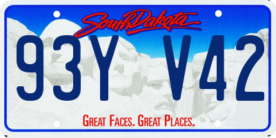 SD license plate 93YV42