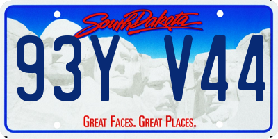 SD license plate 93YV44