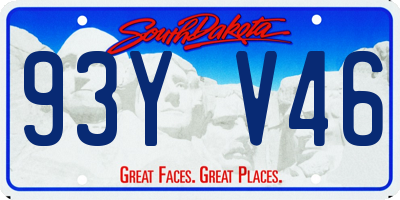 SD license plate 93YV46