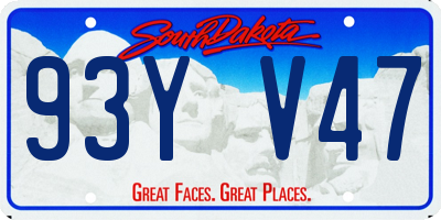 SD license plate 93YV47