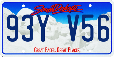 SD license plate 93YV56