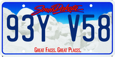 SD license plate 93YV58