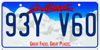 SD license plate 93YV60