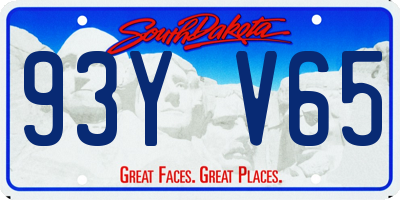 SD license plate 93YV65