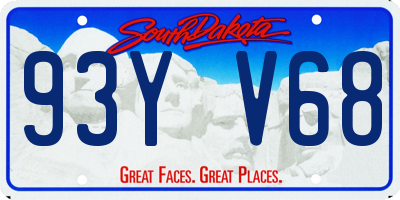 SD license plate 93YV68