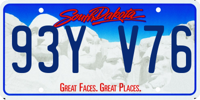 SD license plate 93YV76