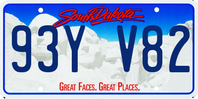 SD license plate 93YV82