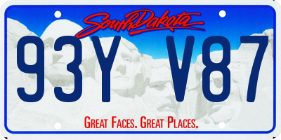 SD license plate 93YV87