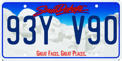 SD license plate 93YV90