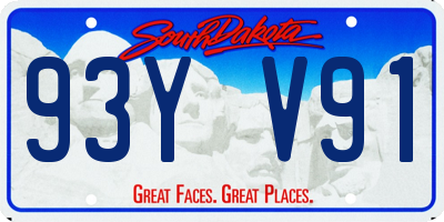 SD license plate 93YV91