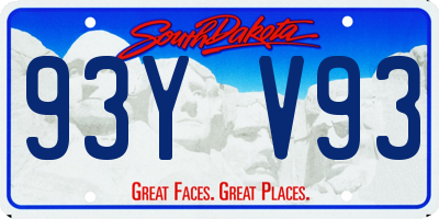 SD license plate 93YV93