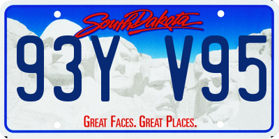 SD license plate 93YV95