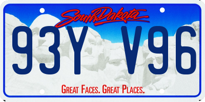 SD license plate 93YV96