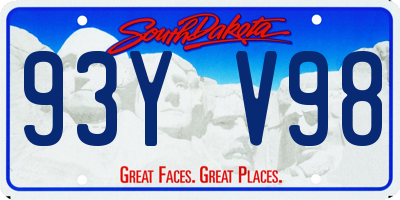 SD license plate 93YV98