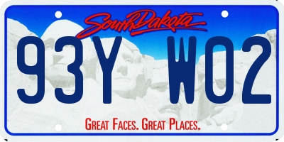 SD license plate 93YW02