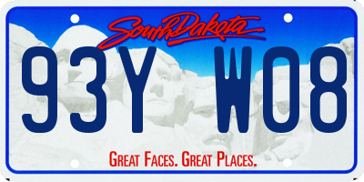 SD license plate 93YW08