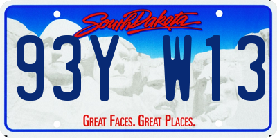 SD license plate 93YW13