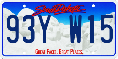 SD license plate 93YW15