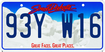 SD license plate 93YW16