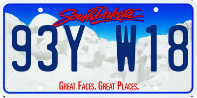 SD license plate 93YW18