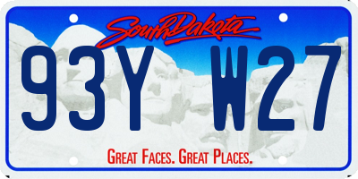 SD license plate 93YW27