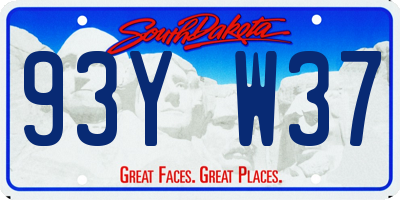 SD license plate 93YW37