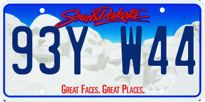 SD license plate 93YW44