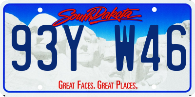 SD license plate 93YW46