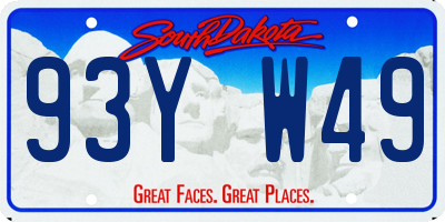 SD license plate 93YW49