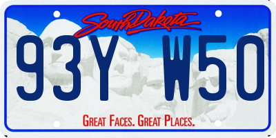 SD license plate 93YW50