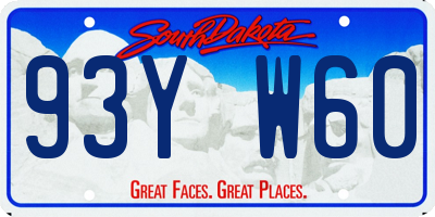 SD license plate 93YW60