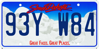SD license plate 93YW84