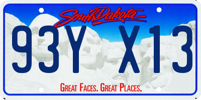 SD license plate 93YX13
