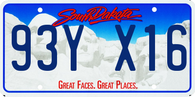 SD license plate 93YX16
