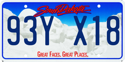 SD license plate 93YX18