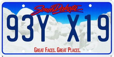 SD license plate 93YX19