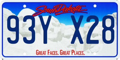 SD license plate 93YX28