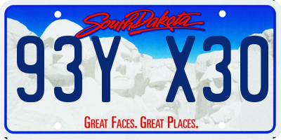SD license plate 93YX30