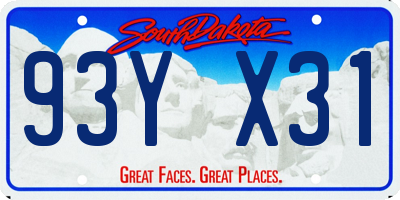 SD license plate 93YX31