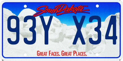 SD license plate 93YX34