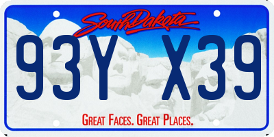 SD license plate 93YX39